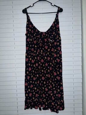 Torrid Black Dress with Pink and Orange Floral Print - Size 2